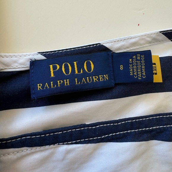 NWOT RALPH LAUREN Chevron Stripe Cotton Midi Dress - Picture 12 of 14